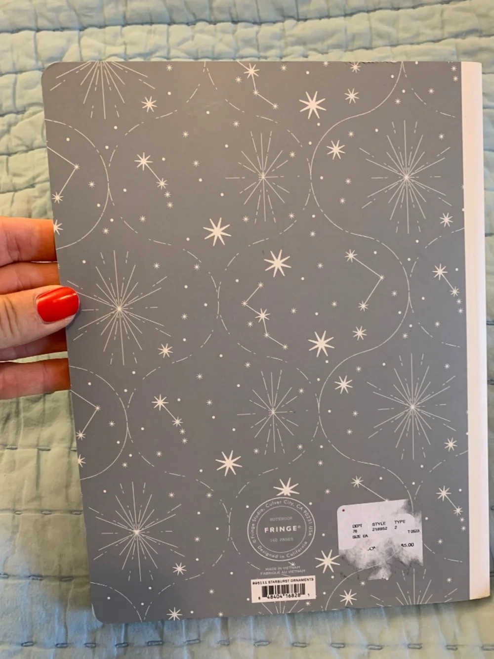 Vintage-Style Gray & White Celestial Notebook | 7.5